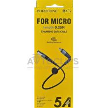 Кабель Borofone BX32 Munificent Micro-USB (25 cm) black Кабель Borofone BX32 Munificent Micro-USB (25 cm) black