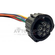 RP224 Разъем 7-контактный гнездовой к передней блок-фаре ГАЗель аналог АМР 19676501 для фар и фонарей Камаз Маз Газель (фары 23.3775, 231.3775) с проводом RP224 Разъем 7-контактный гнездовой к передней блок-фаре ГАЗель аналог АМР 19676501 для фар и фонарей Камаз Маз Газель (фары 23.3775, 231.3775) с проводом