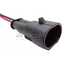 RP166 Разъем 2-к штырьевой влагозащищенный серии 1,5мм аналог AMP TE 282104-1 серии SuperSeaL 1,5 с проводом RP166 Разъем 2-к штырьевой влагозащищенный серии 1,5мм аналог AMP TE 282104-1 серии SuperSeaL 1,5 с проводом