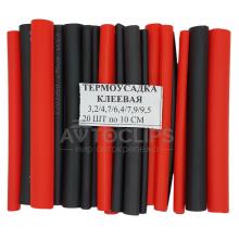 Набор термоусадочной трубки с клеевым слоем Ø3,2-9,5 мм.mix black/red Набор термоусадочной трубки с клеевым слоем Ø3,2-9,5 мм.mix black/red